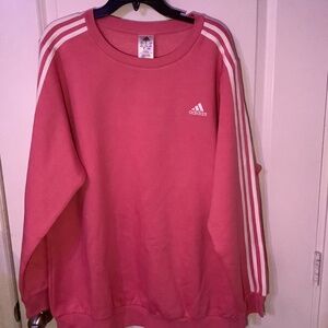 Woman’s plus size Adidas pink white stipe sweat shirt size 3X